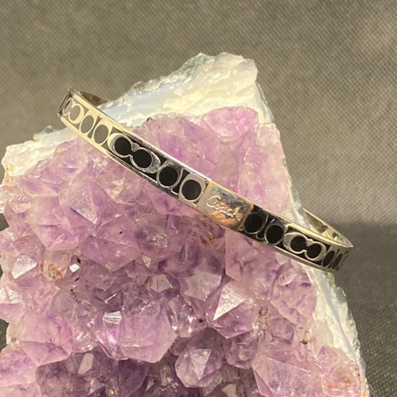 COACH Bangle -Black and Silver Signature C's - Picture 2 of 4